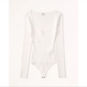 Abercrombie & Fitch | A&F Sweetheart Neck Corset Bodysuit Sweater